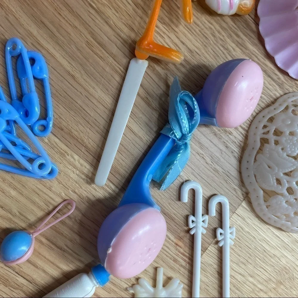Vintage Baby Shower Cake Cupcake Decorations Stork